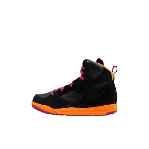 Jordan Flight 45 Устойчивый к истиранию Высокий Топ Детская Баскетбольная Обувь Черная Детская