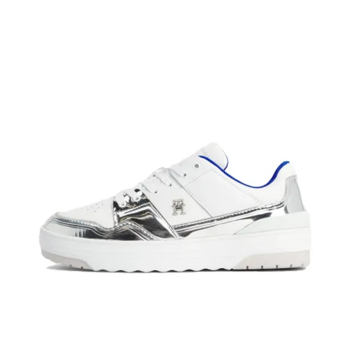 Tommy Hilfiger TRAINERS Баскетбольные кроссовки Низкий Топ Белый Серебряный Женский