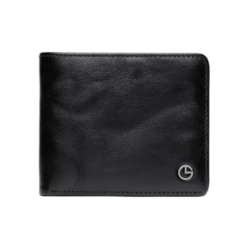 GOLDLION Кошелек из коровьей кожи Мужской Черный