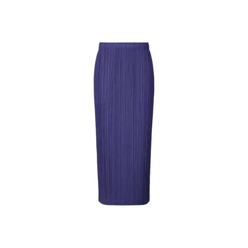 PLEATS PLEASE ISSEY MIYAKE Повседневная длинная юбка женская синяя