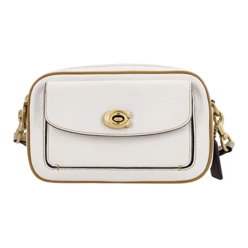 COACH Willow Кожа Camera Сумка Сумка через плечо Маленькая Женская Белая