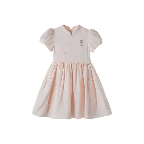 PAW IN PAW Cartoon Bear Новый китайский стиль Платье принцессы Розовый Дети Возраст 3-7 лет