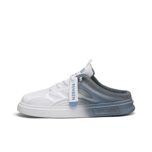 RENBEN Износостойкие Тихие Домашние тапочки Мужские Белые и Синие