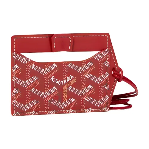 GOYARD Холст Телячья кожа Держатель для карт Унисекс Красный