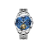 Стальной браслет, натуральный, синий.