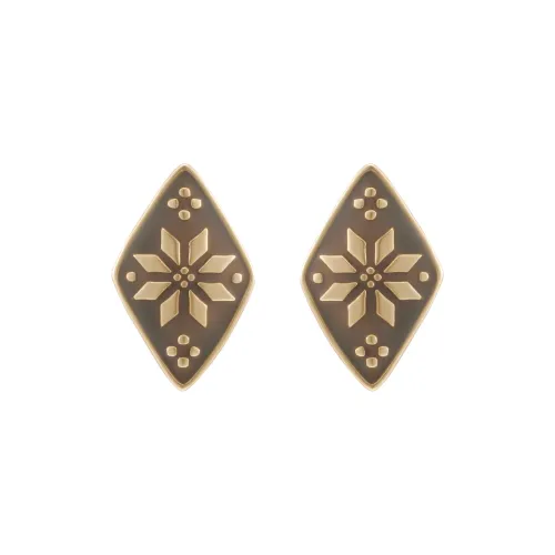 Fellala Сплав с покрытием 18K золото серьги женские серый