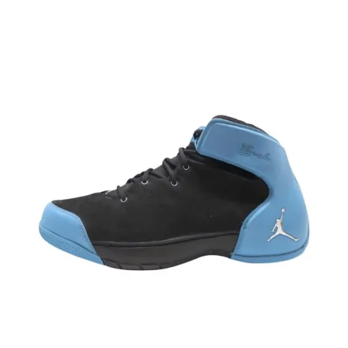 Jordan Melo 1,5 Устойчивый к истиранию MID Топ Винтажные баскетбольные кроссовки Мужской Синий Черный