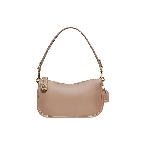 COACH Swinger Кожа Сумка на плечо Маленькая сумочка Сумка через плечо Сумка на плечо Женская Овсяный