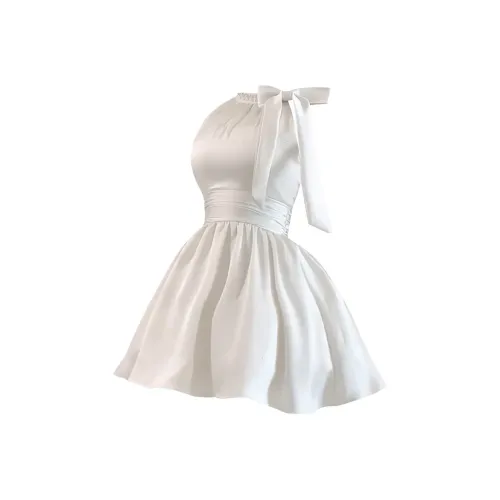 SRCG Экрю Платье Женские Платья без рукавов