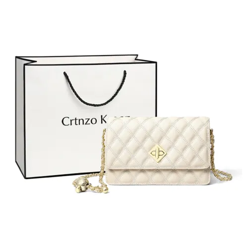 Crtnzo Kroez Сумка через плечо из коровьей кожи маленькая квадратная сумка стандартная женская цвет экрю