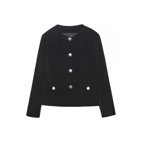 OVV Черный Однотонный A8 Женские Куртки