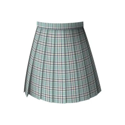 HAITA Зеленая клетка 42 см Юбка + Галстук-бабочка + Вешалка Женская униформа