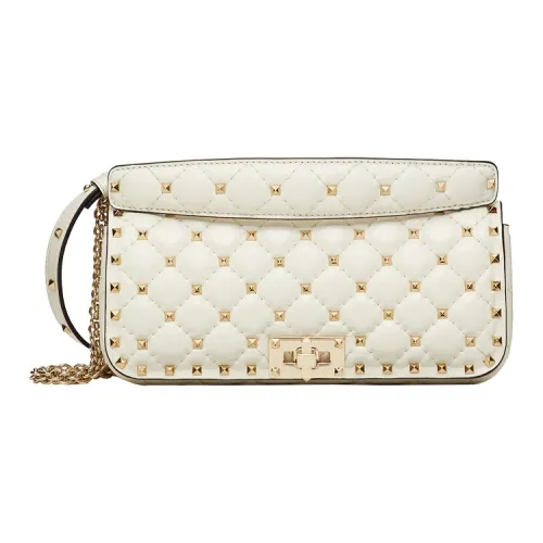 Valentino ROCKSTUD SPIKE Коровья кожа Через плечо Ручная Сумка через плечо Сумка Женская Айвори Белый