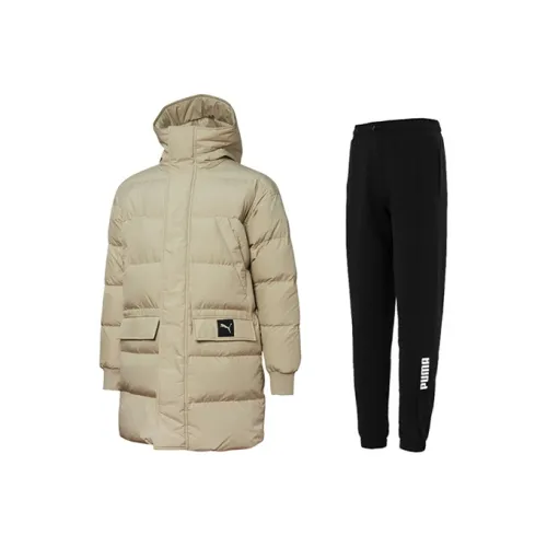 PUMA Хаки Топ + Черные Штаны Мужские Повседневные Спортивные Одежды