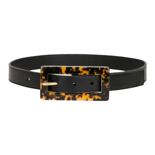 SAINT LAURENT Натуральная кожа ремни женские черный 3 см