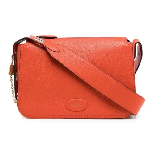 Mulberry Сумка через плечо из крупнозернистой текстуры коровьей кожи женская оранжевая