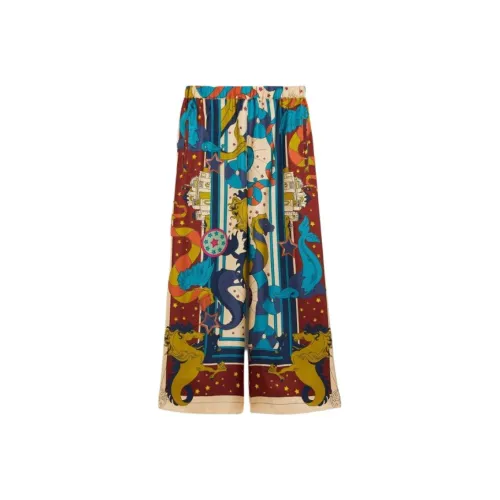 WEEKEND MaxMara Fano Коллекция Жидкость Printed Шелк Брюки Повседневные брюки Женские Ancient Розовый