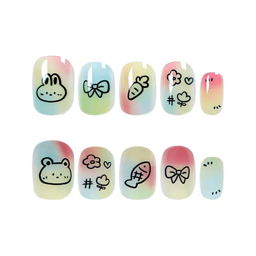 SHANGSHIQIN Candy Color Мультяшный Кролик Морковный с Детским Украшением Мягкий Короткий Клыки 15 мм Короткий ЛАДДЕР Конфетный цвет Градиентный