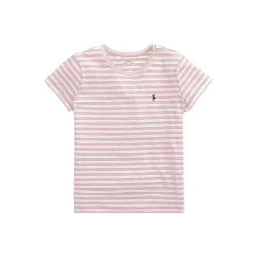Polo Ralph Lauren Полосы Животный узор с принтом Короткий рукав Т-рубашка Женская Розовая