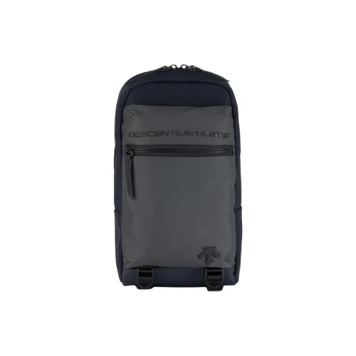 DESCENTE Сумка через плечо менее 20 л сумка-слинг сумка для активного отдыха текстурированная хлопковая ткань черный серый унисекс