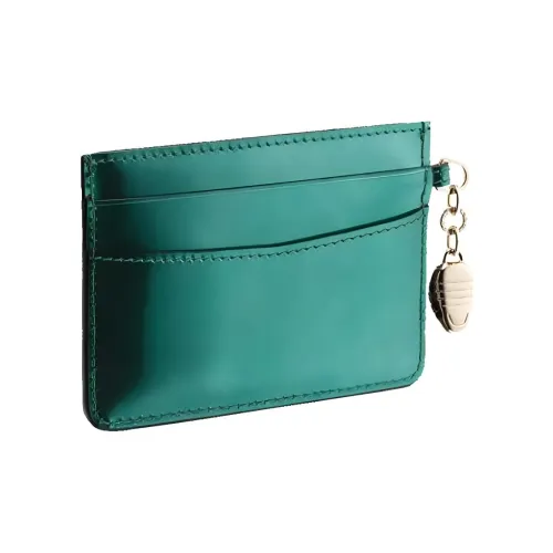 BVLGARI Serpenti Forever Телячья кожа Держатель для карт Женские Зеленый