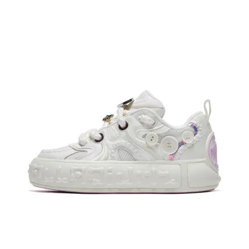 Палладий Button Shoes Устойчивые к истиранию Низкий топ Скейтборд Кроссовки Унисекс Экрю