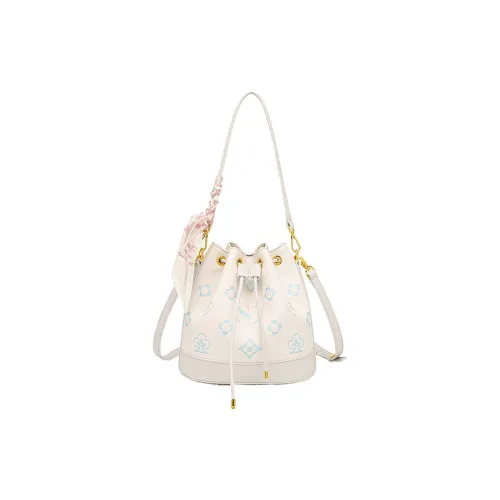 DAPHNE ПУ (полиуретан) Ведрообразная сумка Сумка через плечо Стандартная Женская Экрю