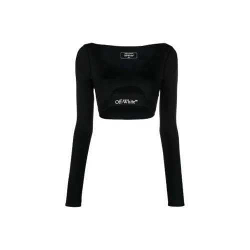 Off Белый T-Рубашка Женские Черный