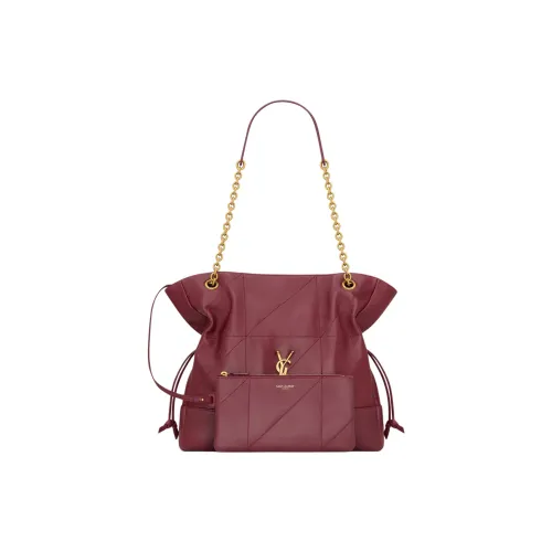 SAINT LAURENT Jamie Овчина Тоут Сумка Сумка для покупок Сумка на плечо Маленькая Женская Мерло Красная