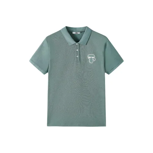 Поло Мужское Зеленое от KARL LAGERFELD