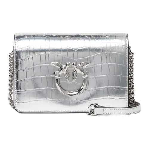 PINKO Click series Коровья кожа Сумка через плечо Сумка на плечо Мини Women's Silver