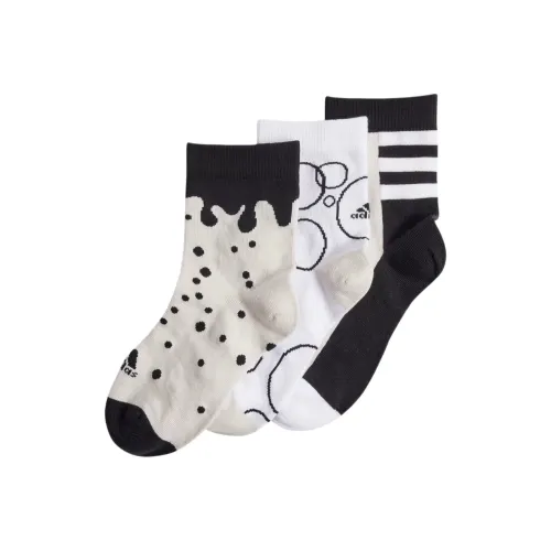 Adidas 3 шт Серый+Белый+Черный Kids Носки