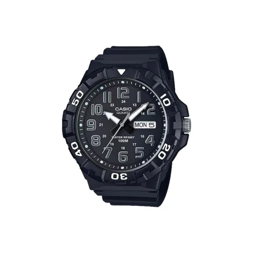 CASIO Кварцевый механизм Смольный ремешок Часы унисекс Черный циферблат