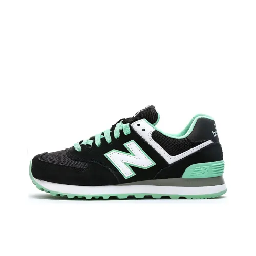 New Balance NB 574 Амортизация Wa Дышащий Низкий Топ Повседневные Беговые Кроссовки Женские Черный Зеленый