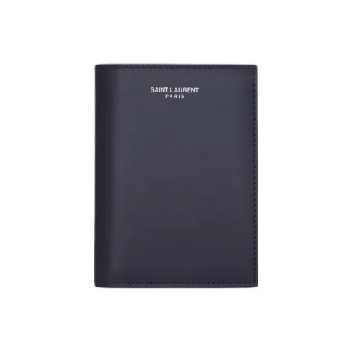 SAINT LAURENT Кошелек из коровьей кожи унисекс полночный синий