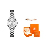 Серебряный белый циферблат [браслет + коробка]