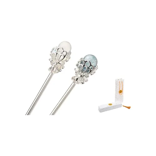 FREE RABBITⅡ Сплав + Стекло Шпильки для волос 2 шт Набор [Многоцветный + Чернила] Женские