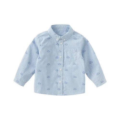 DAVE BELLA Полосы Полный принт Мультяшный Детский Топ Весна-осень Детский Сине-белые полоски