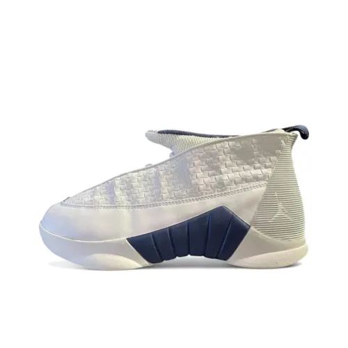 Jordan Air Джордан 15 Устойчивые к истиранию MID Топ Винтажные баскетбольные кроссовки Мужские Белые