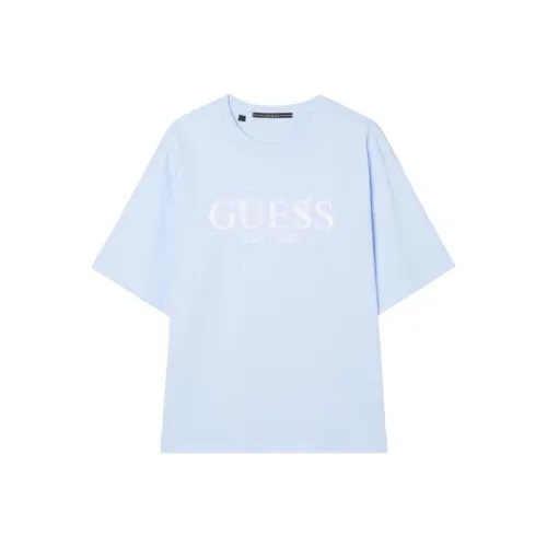 GUESS Светло-синяя унисекс футболка