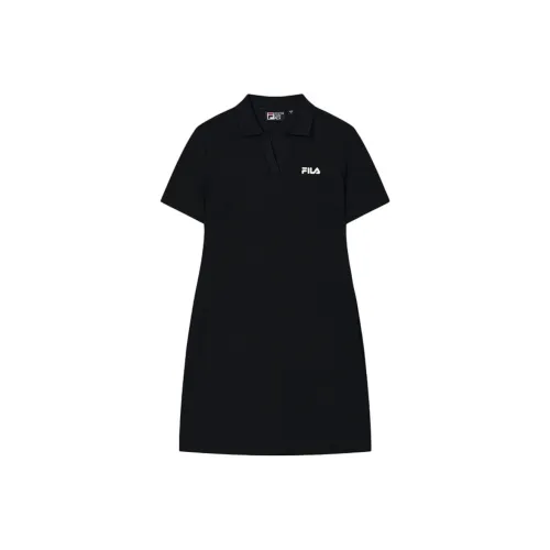 FILA Лайфстайл Глубокий черный BK Женские Короткие Платья с Рукавами