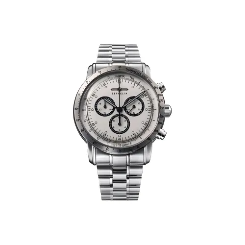 ZEPPELIN Кварцевый механизм Мужские часы из коллекции Hundred Years Collection, 42 мм, серебряный