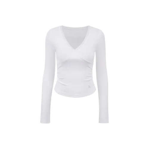 Ariseism Standard Solid Color Lace Long Sleeve T-Shirt Autumn and Winter New Arrival Slimming Top Women's 