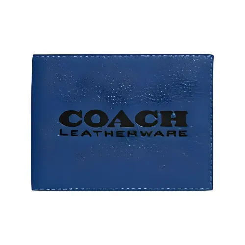COACH BILLFOLD Кожа Складной Укороченный Кошелек Мужской Королевский Синий