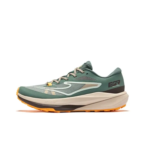 Erke Shock Absorbers Slip-Resistant Breathable Low-Top Casual Running Shoes Men's Green Beige Эрке Шок Абсорбер Анти-Слип Дышащий Низкий Топ Повседневные Беговые Кроссовки Мужские Зеленый Бежевый