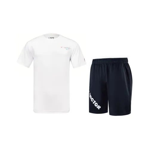 VICTOR Бадминтон Джерси Унисекс Белый Черный