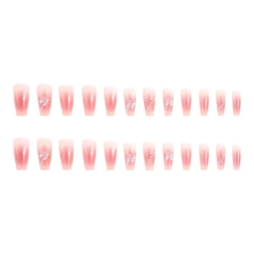 XUNQIANSE Румяна Бабочка Pure Desirable Горячая девушка Искра Aurora False Nail MID Длина Телесный Smudge