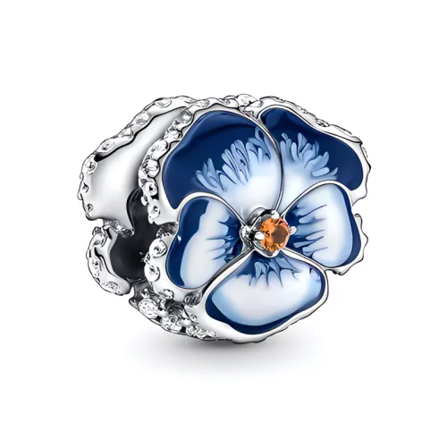 Pandora MOMENTS, стерлинговое серебро 925 пробы, эмаль, кубический цирконий, ювелирные аксессуары, серебряный, женские