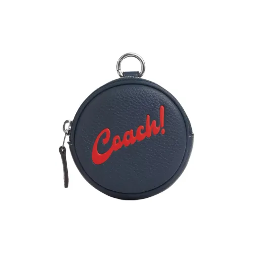 COACH Кожа Телячья кожа Монета Кошелек Мини Унисекс Джинсовый синий и Красный