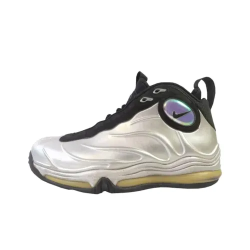 nike Total Air Foamposite Ma Abrasion Resistant MID Топ Винтажные баскетбольные кроссовки Мужской Серебристый Черный